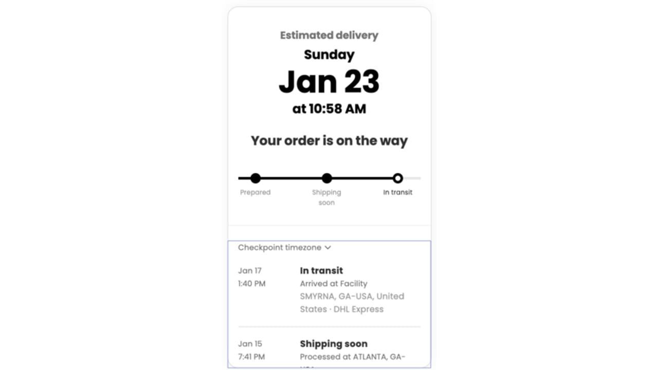 AfterShip Tracking — Branded tracking page