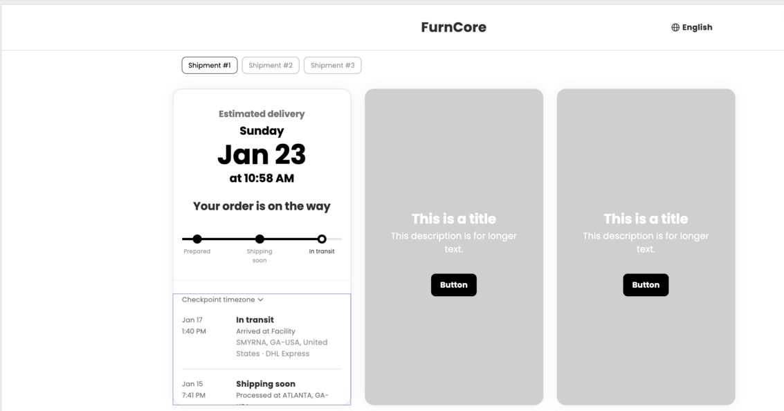AfterShip Tracking branded tracking page showing an estimated delivery date and marketing blocks