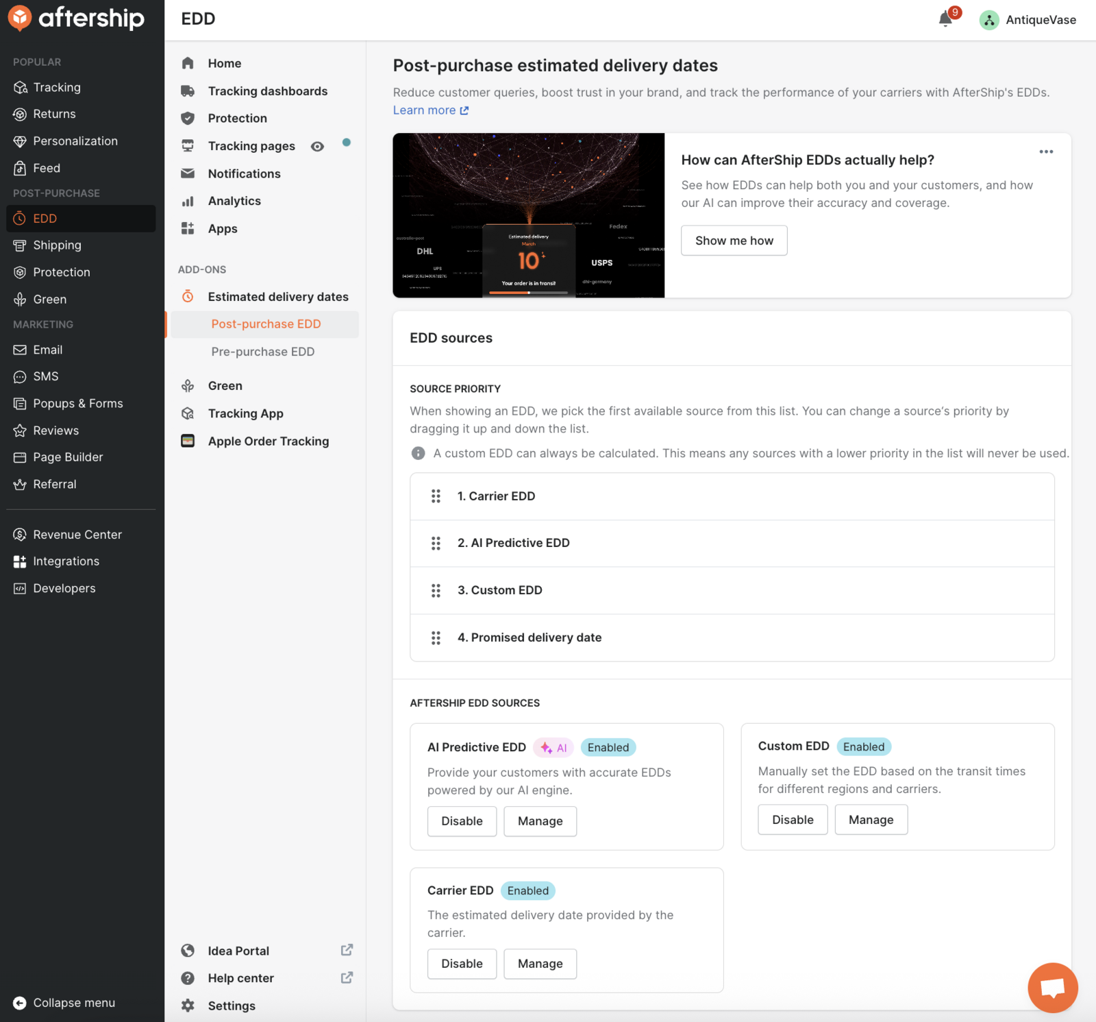 AfterShip Tracking — AI-Predictive Estimated Delivery Dates
