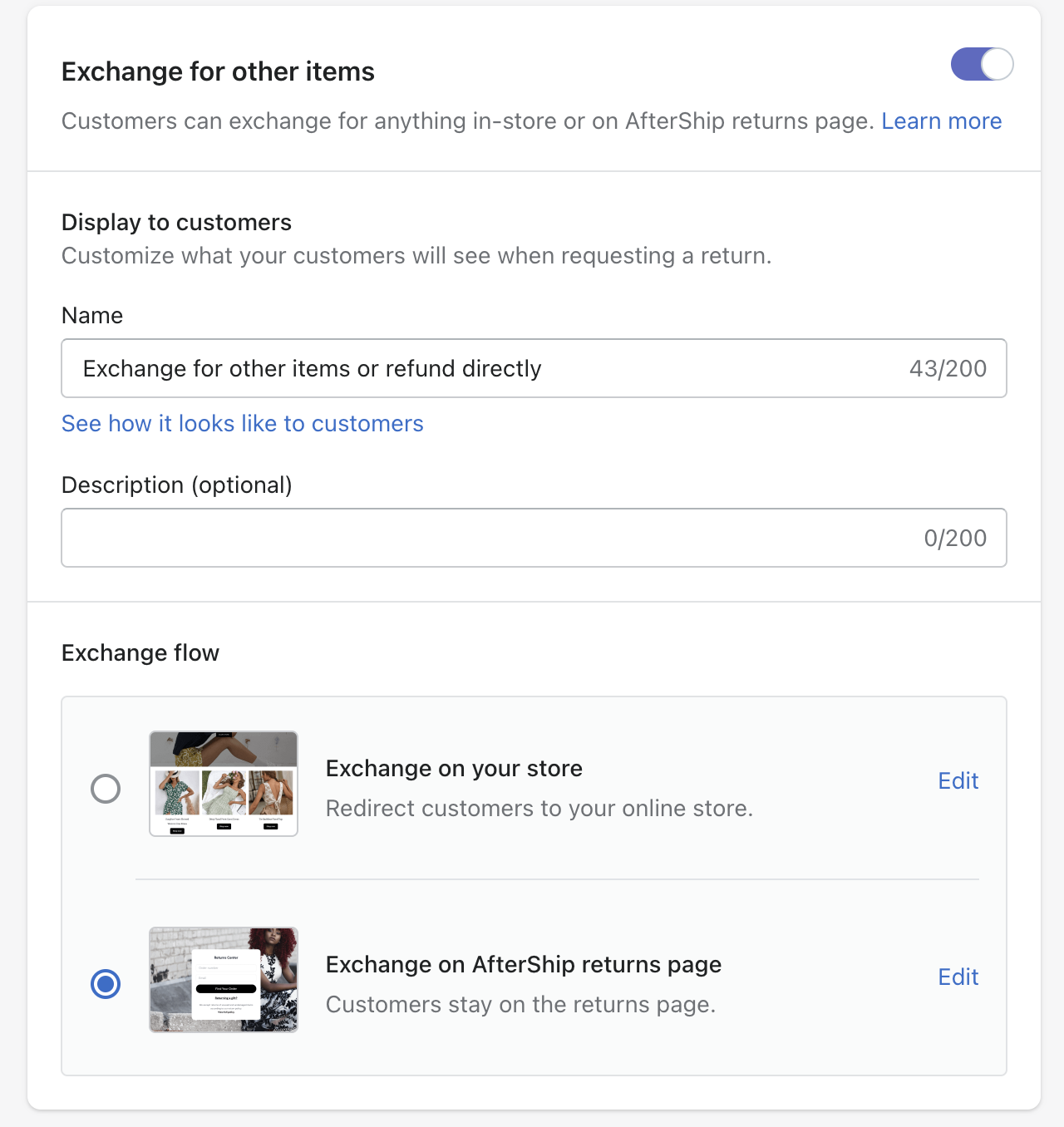 AfterShip Returns — Exchange for Any Item