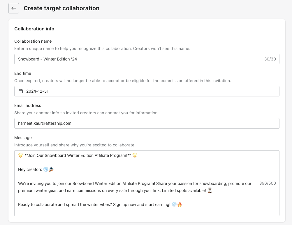 AfterShip Feed — Create Targeted Collaborations