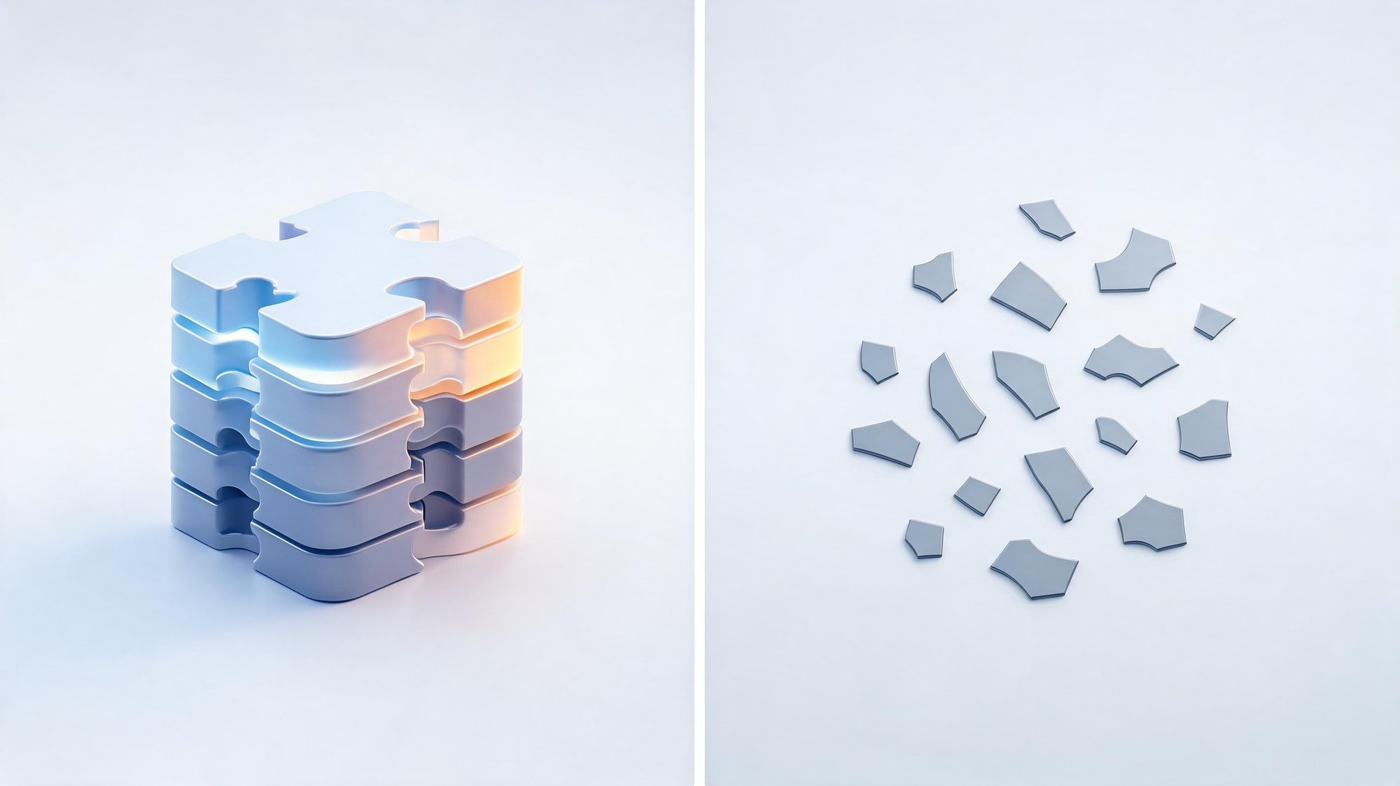 A unified platform stack versus scattered, disconnected point solutions